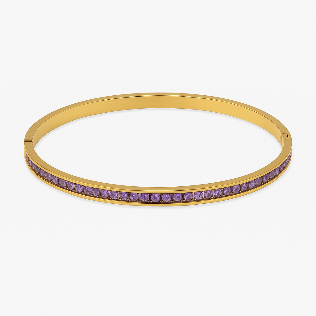 Twilight Zirconia Anti-Tarnish Bangle Bracelet