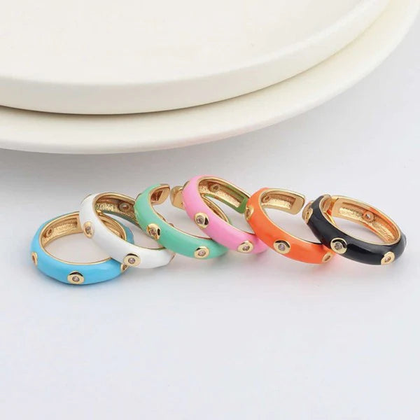 Ember Enamel Rings