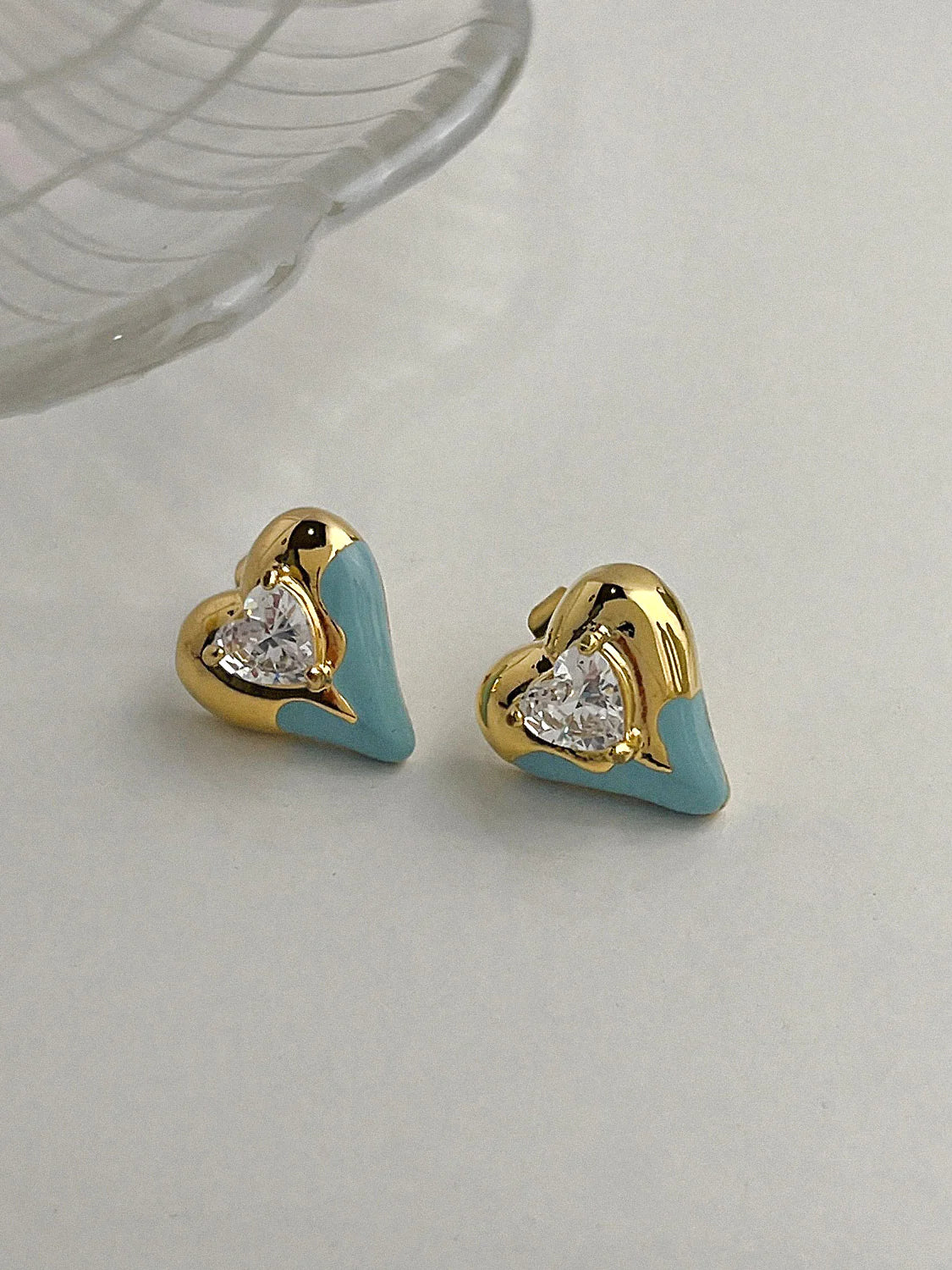 Heart Coloured Stud Earrings