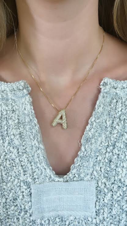Twinkle Rhinestone Initial Necklace