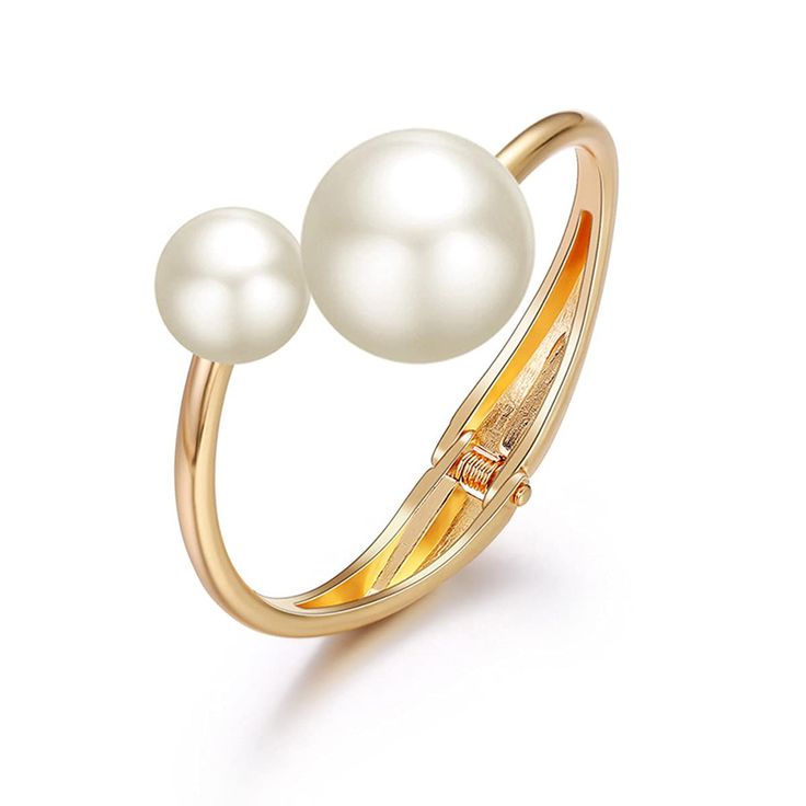 Eterna Double Pearl Cuff Bracelet