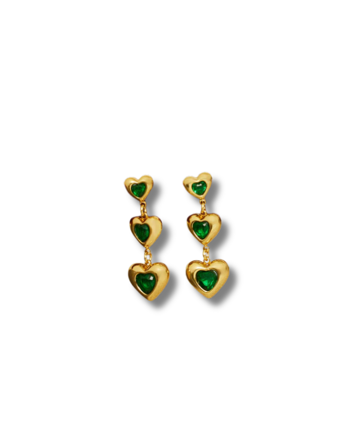 Trio-heart Anti-tarnish Earrings