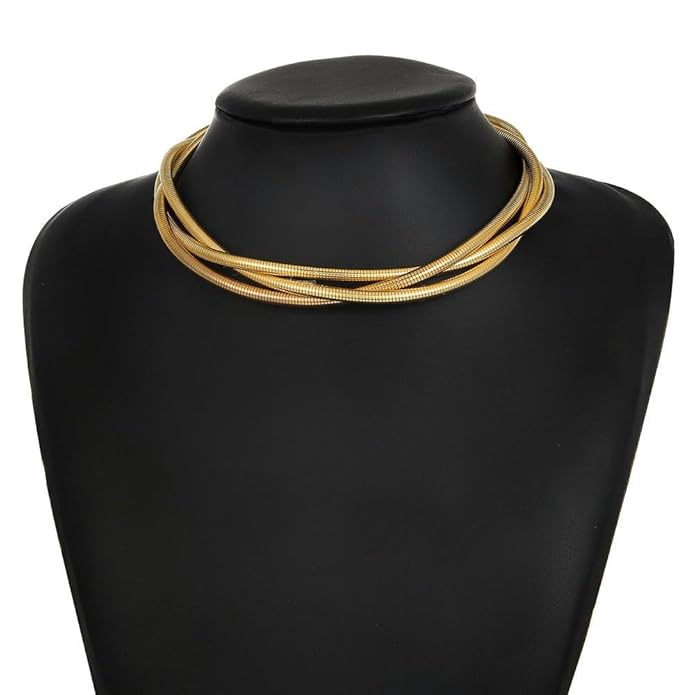 Cobra Three Twist Anti-Tarnish Choker Necklace