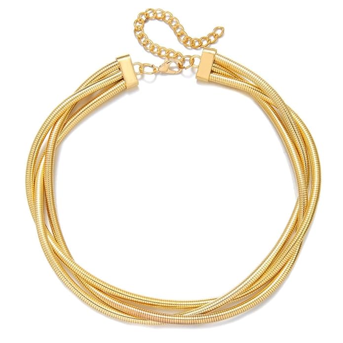 Cobra Three Twist Anti-Tarnish Choker Necklace