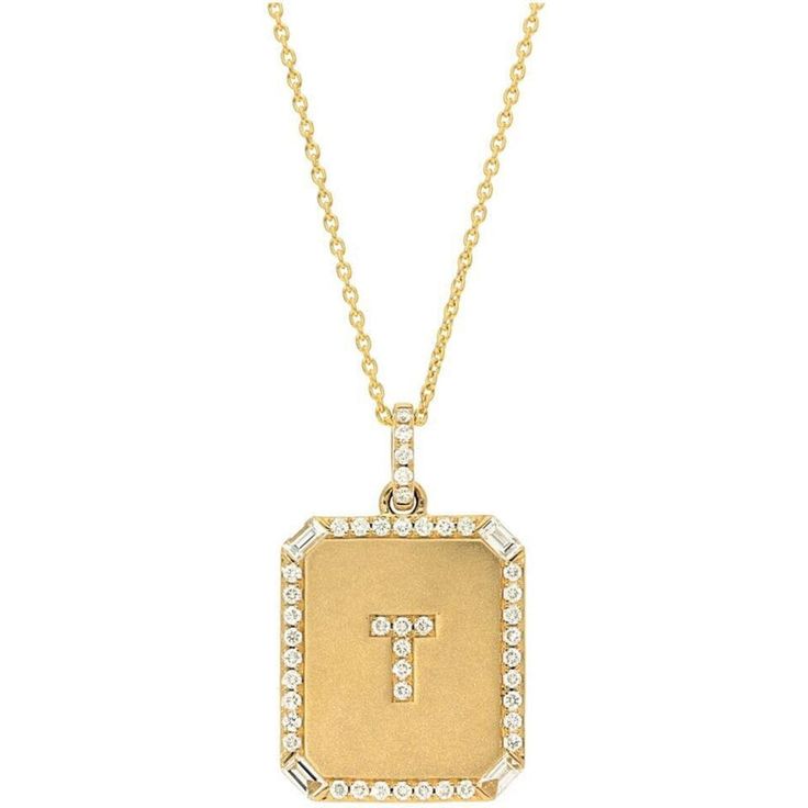 Glimmer 18K Gold Plated Rhinestone Personalized Anti-Tarnish Initial Necklace
