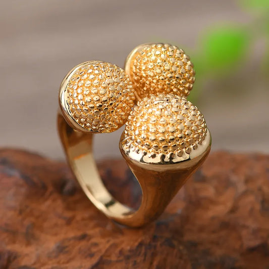 Golden Cluster Anti-tarnish Ring