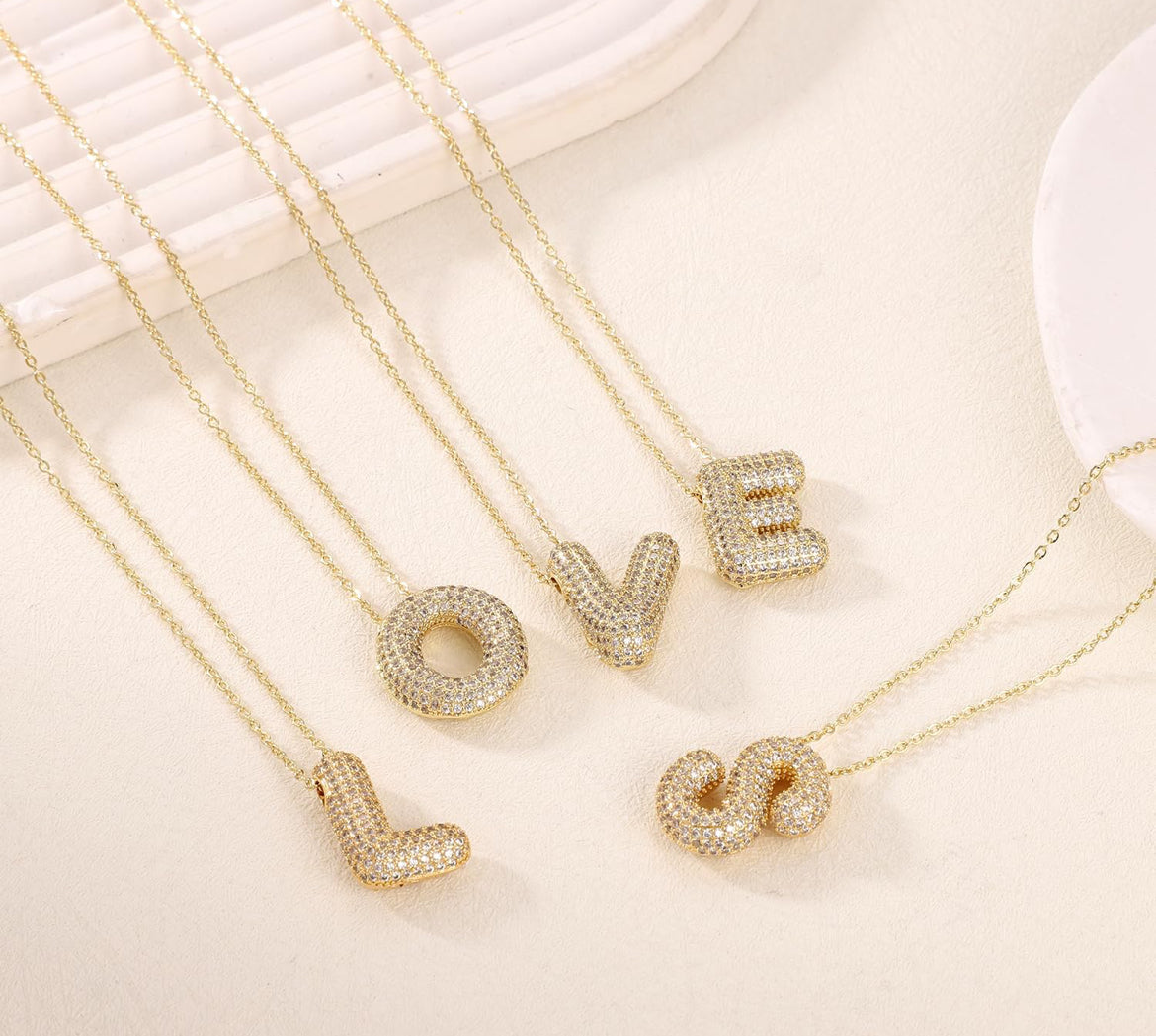 Twinkle Rhinestone Initial Necklace
