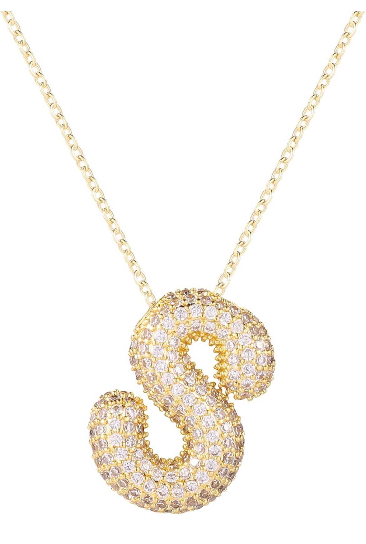 Twinkle Rhinestone Initial Necklace