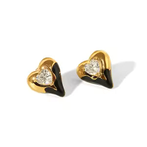 Heart Coloured Stud Earrings