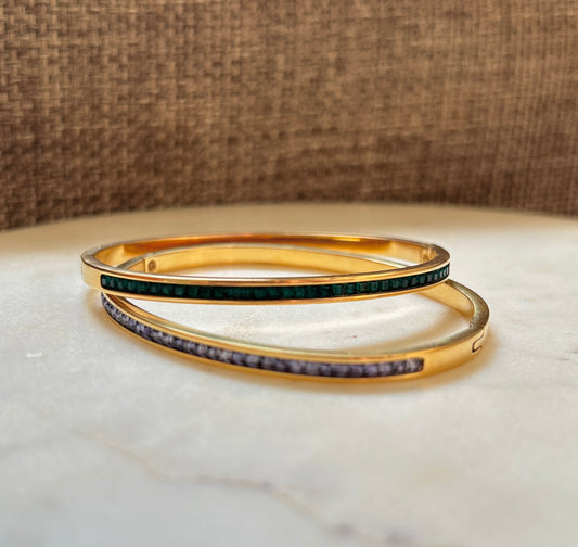 Twilight Zirconia Anti-Tarnish Bangle Bracelet