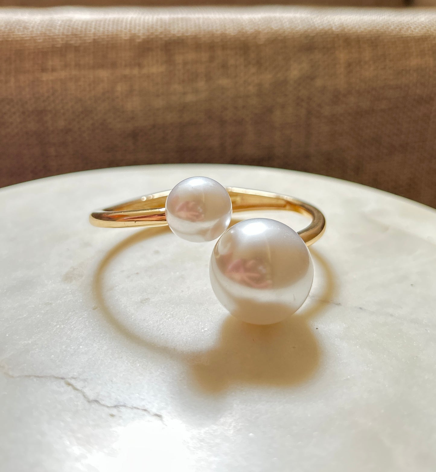 Eterna Double Pearl Cuff Bracelet