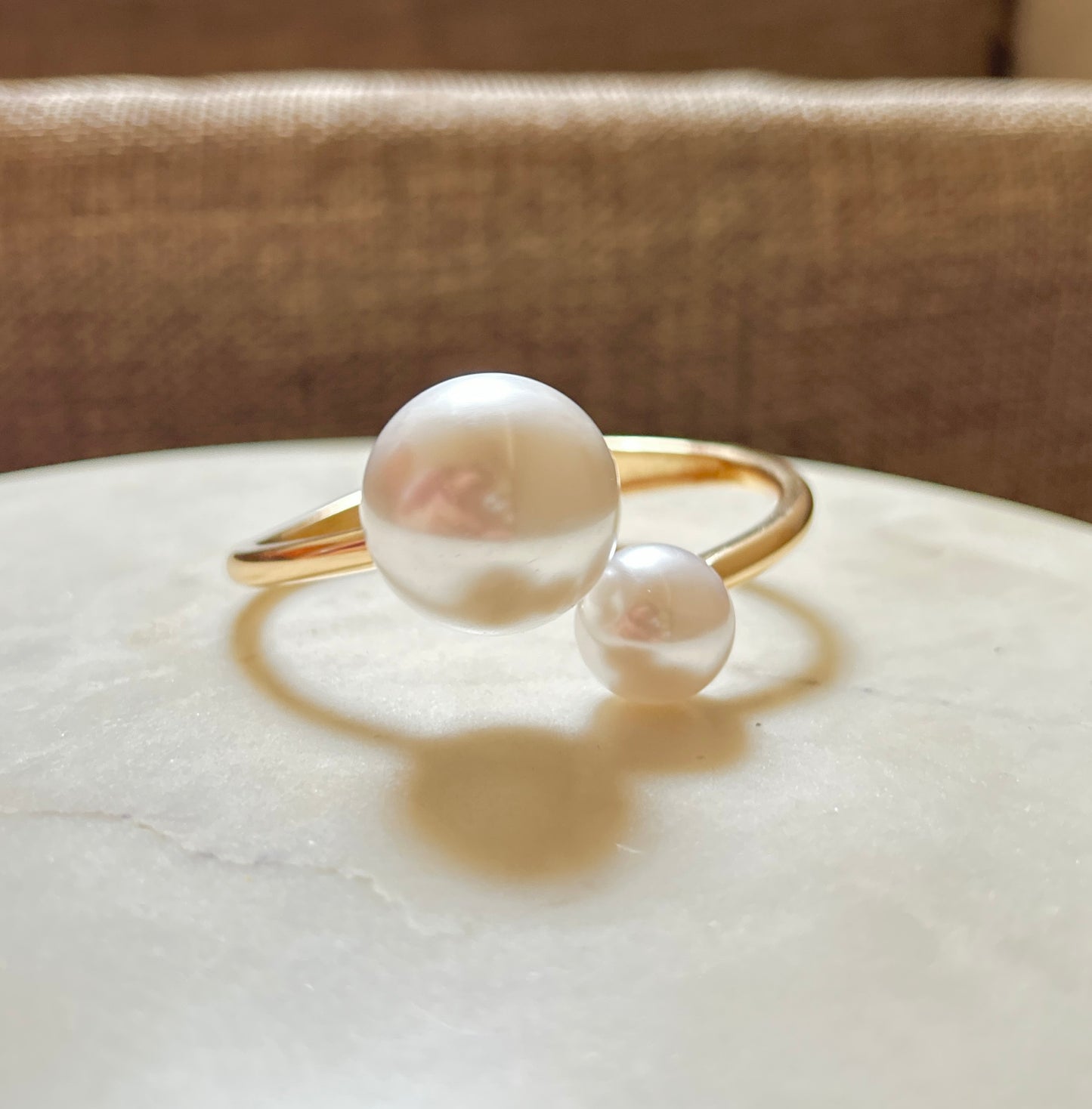 Eterna Double Pearl Cuff Bracelet