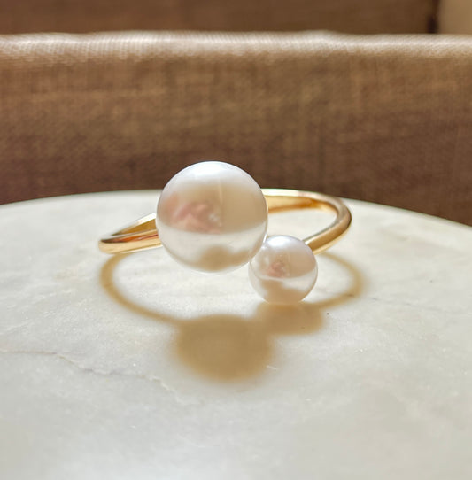 Eterna Double Pearl Cuff Bracelet