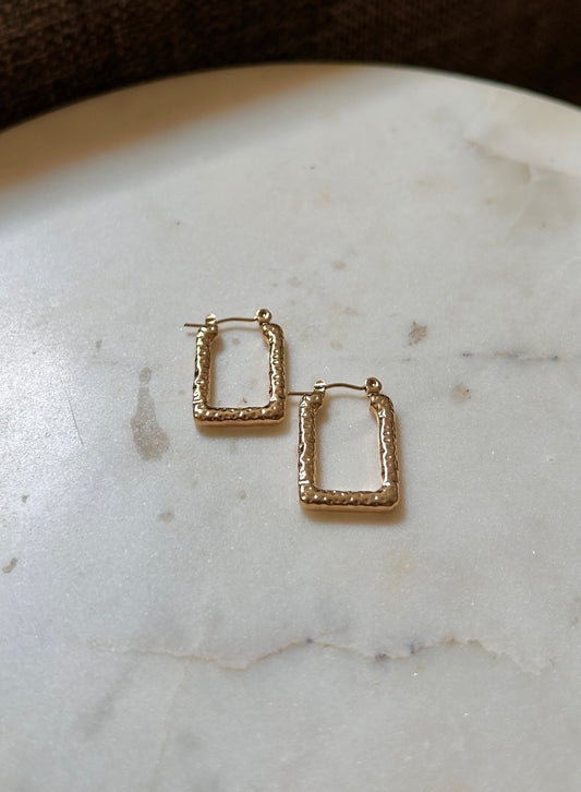 RectaGold Hoop Earrings