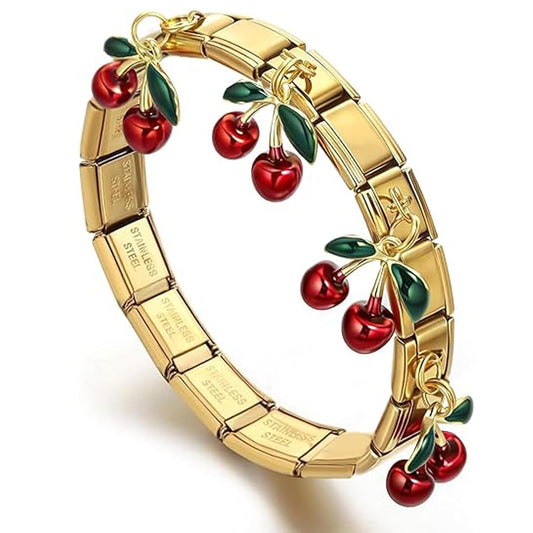 Cherry Italian Charm Anti-tarnish Bracelet