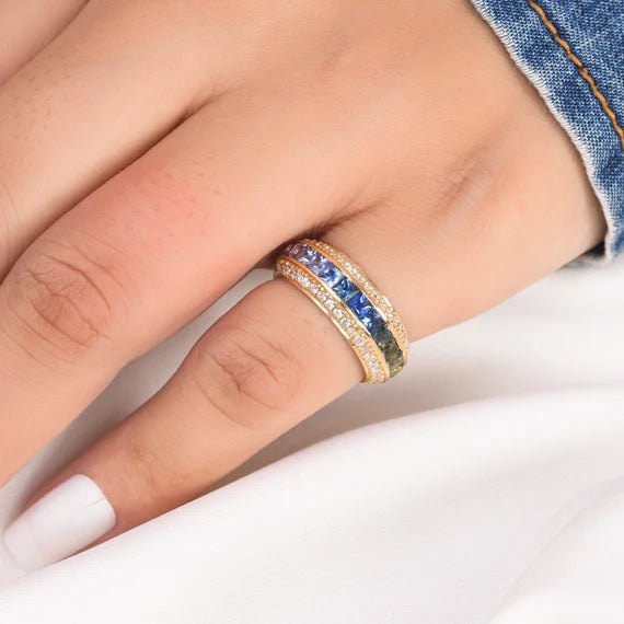 The Rainbow Eternity Anti-tarnish Ring