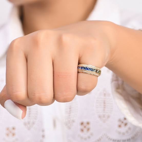 The Rainbow Eternity Anti-tarnish Ring