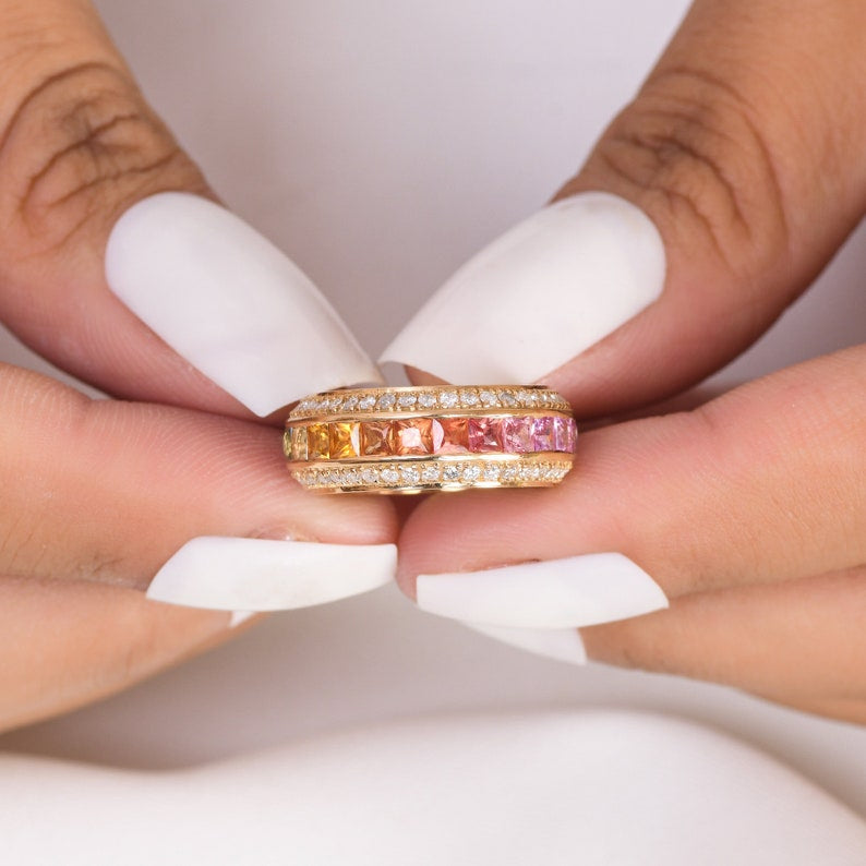 The Rainbow Eternity Anti-tarnish Ring