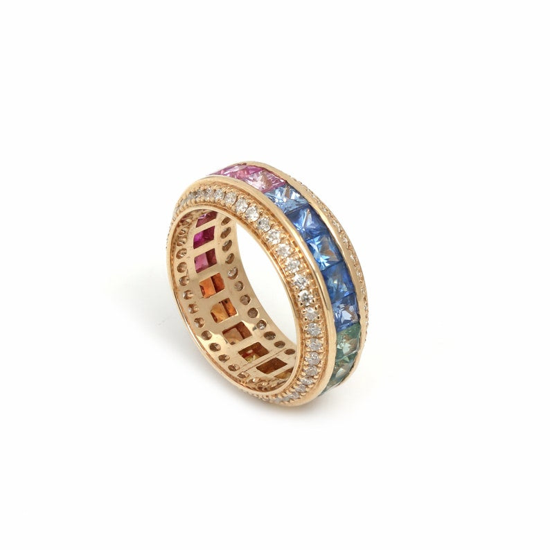 The Rainbow Eternity Anti-tarnish Ring