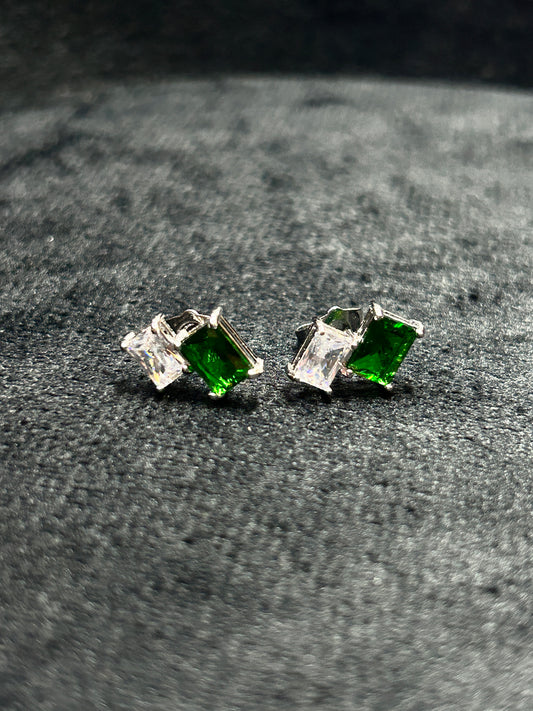 Emerald Glow Stud Earrings