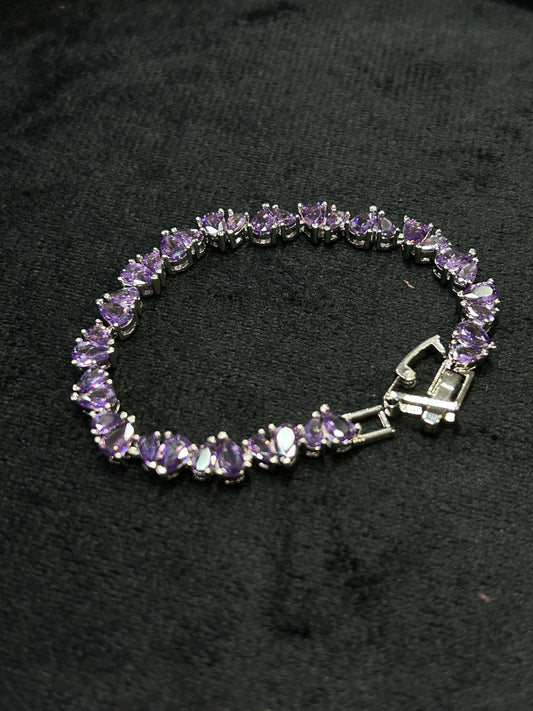Purple Toi et Moi Tennis Bracelet