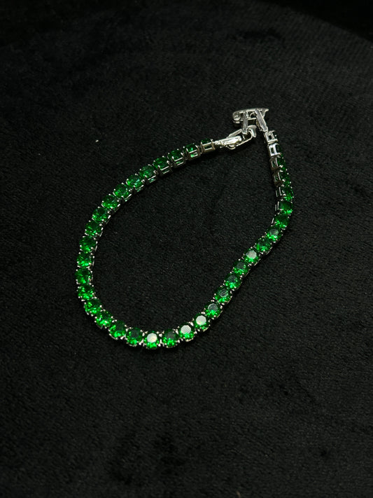 Green Tennis Anti-tarnish Bracelet