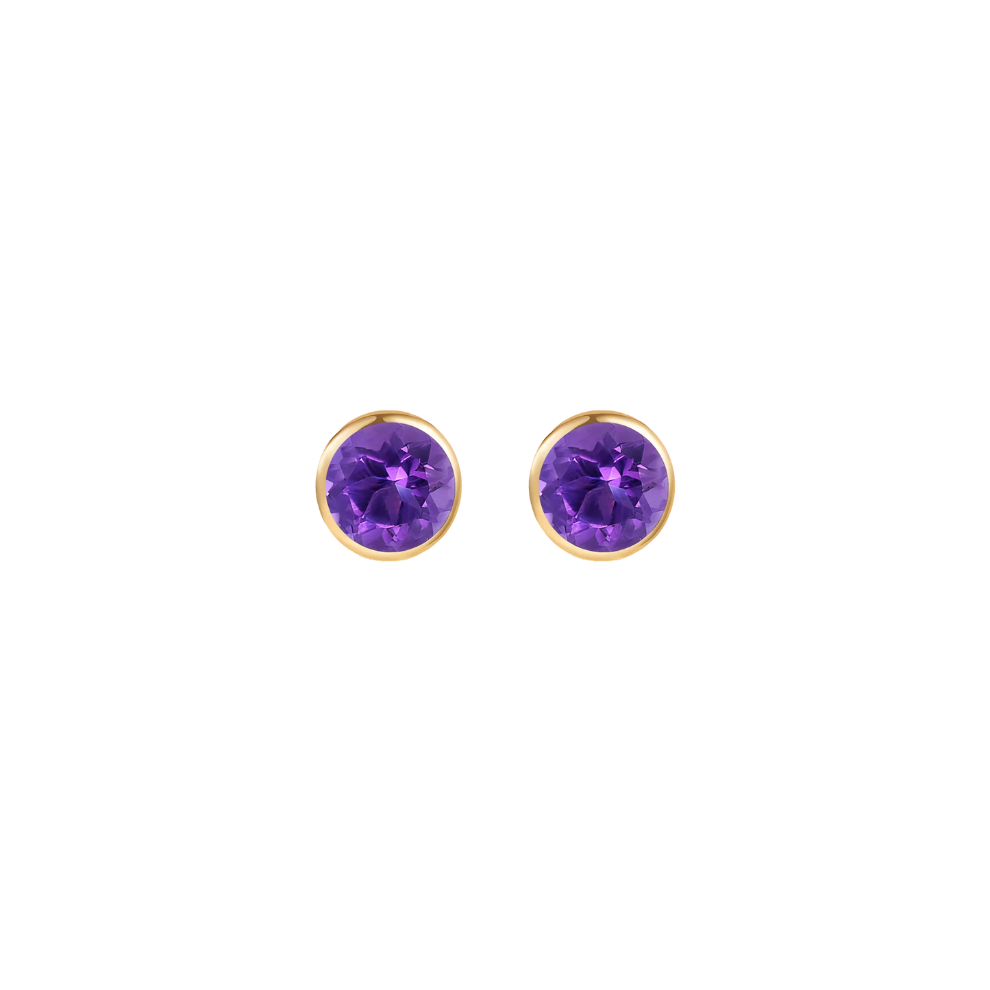 Amethyst Anti-tarnish Studs Earrings