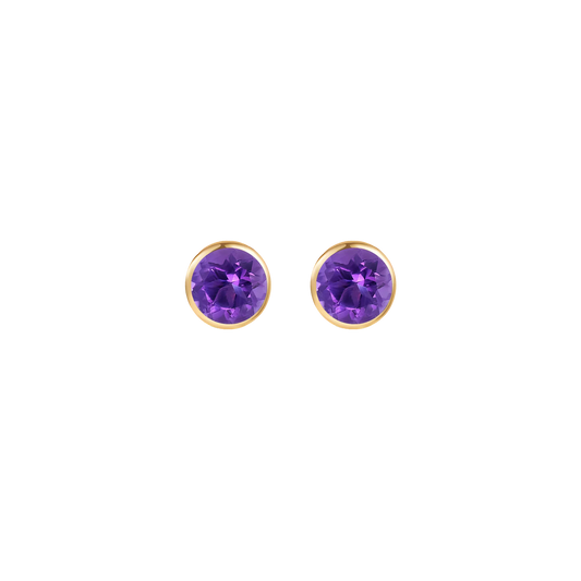 Amethyst Anti-tarnish Studs Earrings