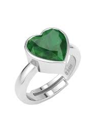 Chunky Green Heart Anti-tarnish Ring