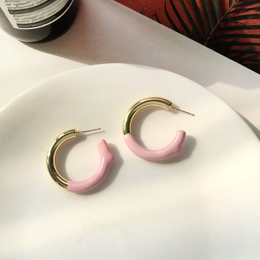 Blush Hoop Anti-tarnish Earrings