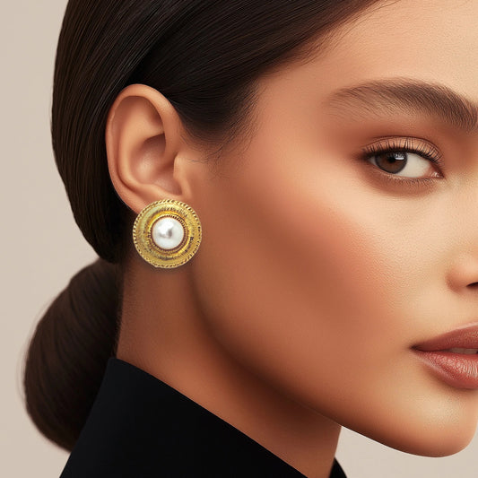 Iris Pearl Anti-tarnish Stud Earrings