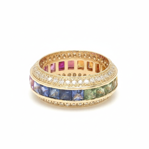 The Rainbow Eternity Anti-tarnish Ring
